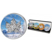 Canada Silver Maple Leaf Four Seasons Colored 4 Four Coin Set 2013